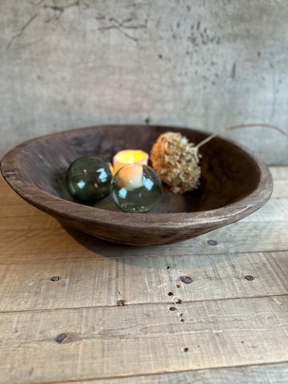 Wooden bowl, old wood, antique finish
