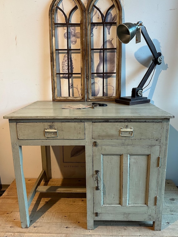 Desk old antique table wooden table unique vintage unique