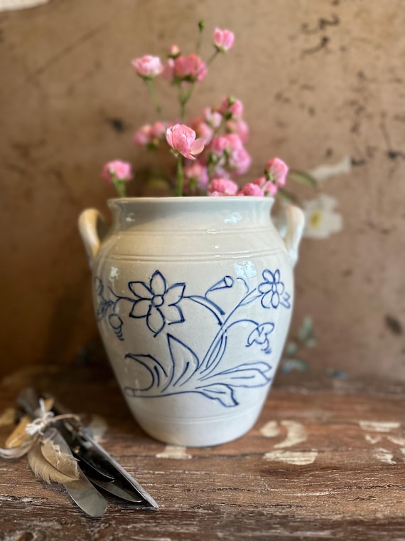 Old antique ceramic pot Swedish ceramic pot