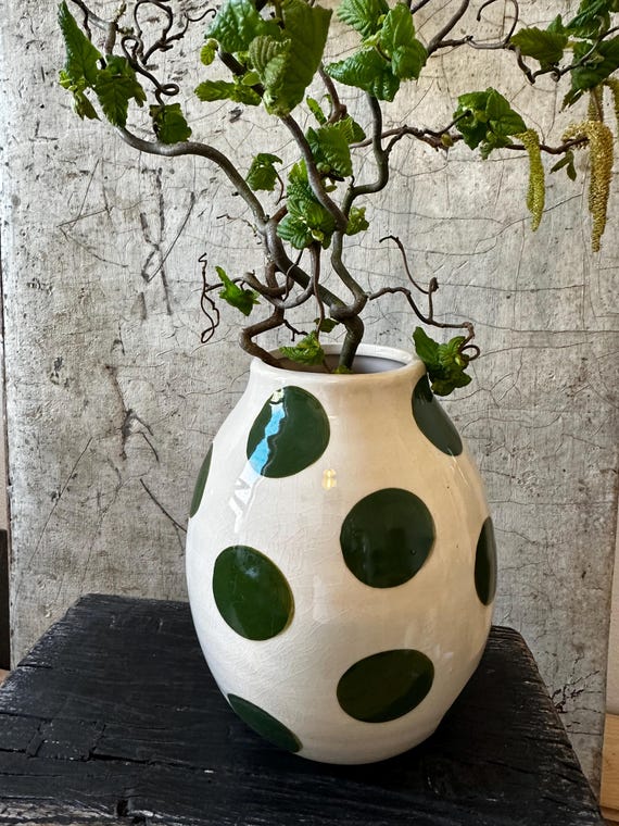 Vase, jug, ceramic vase, flower vase, decorative vintage, Swedish pattern, water jug