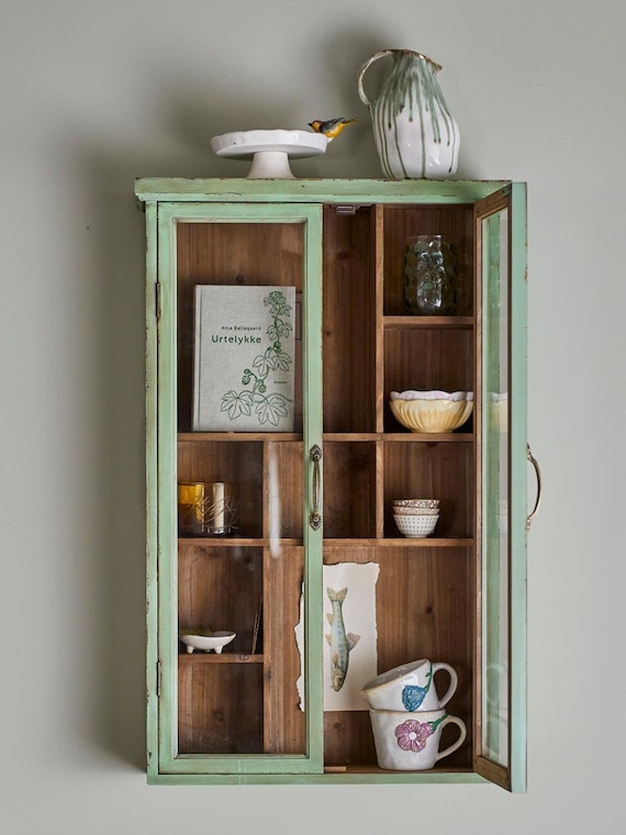 Display cabinet, hanging display cabinet, glass display cabinet, furniture, chest of drawers, cupboard, antique finish