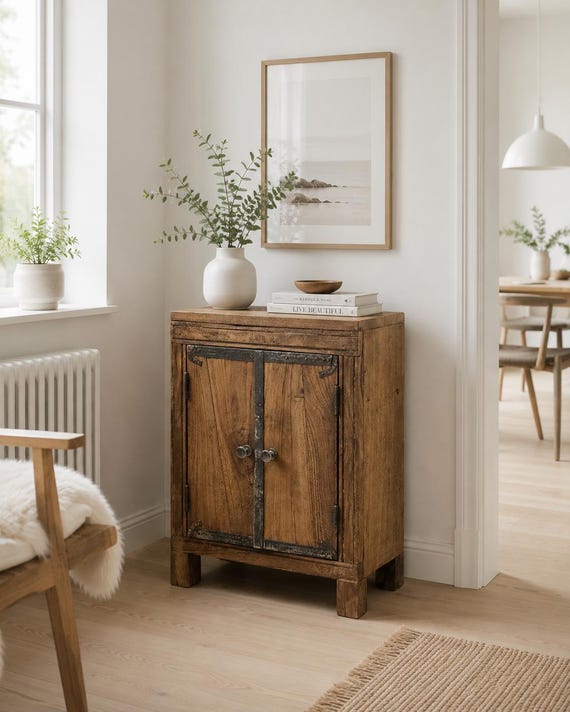 Chest of drawers, sideboard, furniture, antique finish, old wood, industrial style