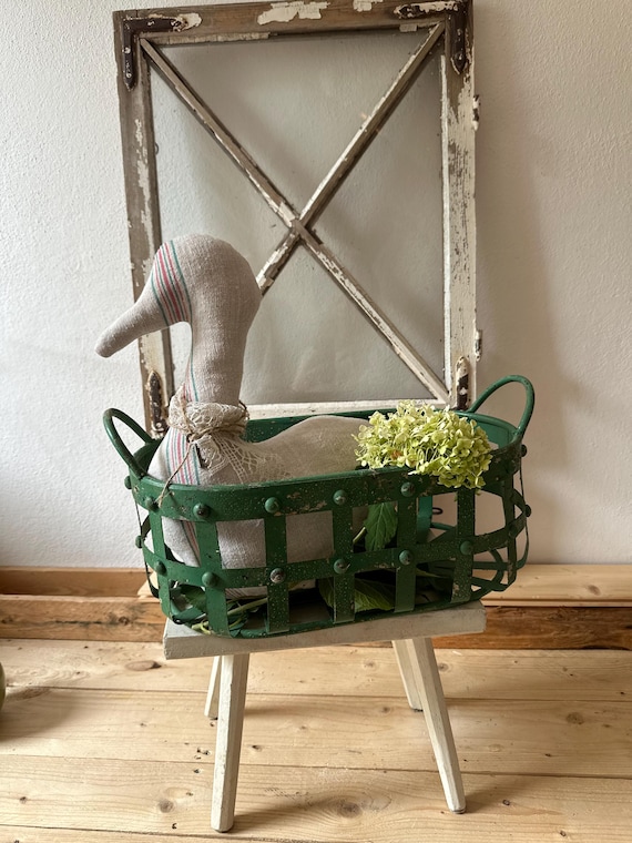 Wire Basket Iron Basket Hanging Basket Vintage Storage Basket Metal Basket