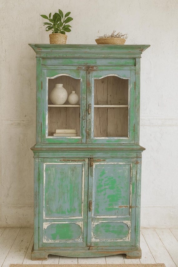 Old antique cupboard kitchen cabinet kitchen buffet display cabinet furniture vintage