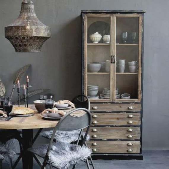 Display cabinet, sideboard, furniture, chest of drawers, cabinet, antique finish, china cabinet, vintage wood furniture