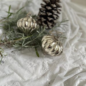 Weihnachtskugeln Christbaumkugeln Tropfen silberglas Glas Vintage Glaskugeln
