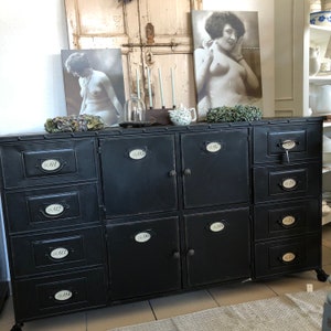Chest of Drawers Furniture Industrial Style Metal Cabinet Antique Finish