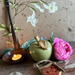 Apple ceramic apple decorative apple ceramic handmade decoration vintage