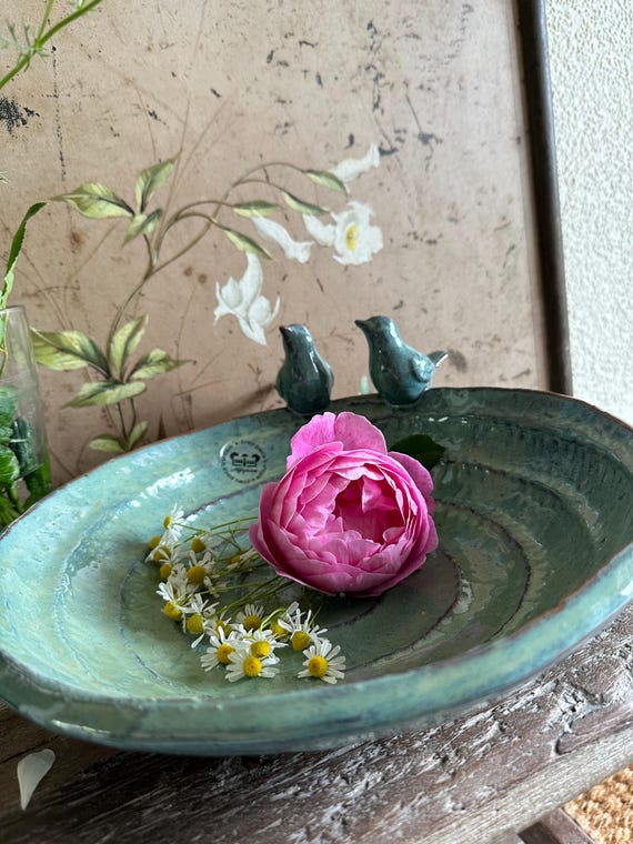 Bird bowl water bowl for birds garden ceramic bowl water trough bird bath
