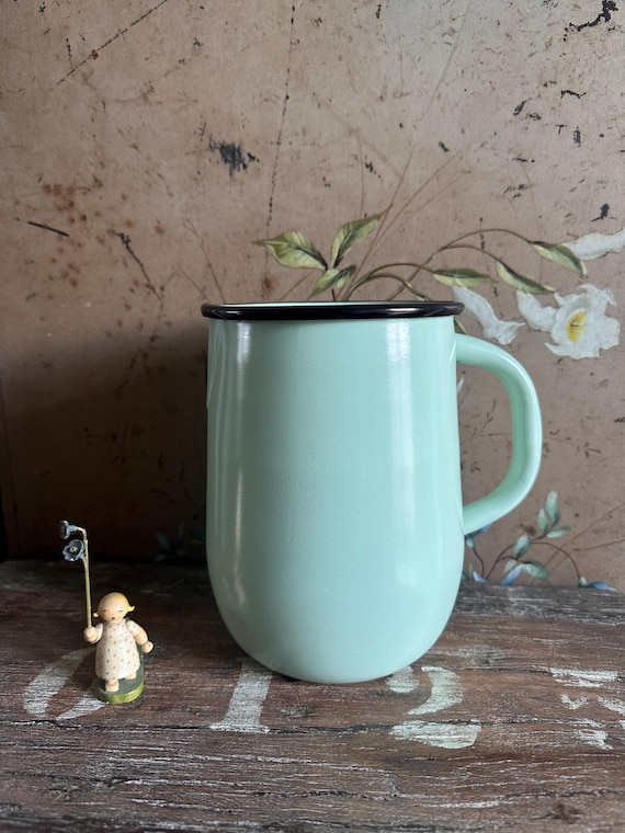 Jug Enamel jug Enamel pitcher Vintage milk jug