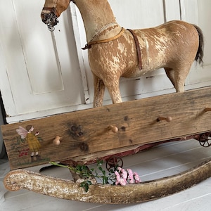 Wardrobe rail wardrobe mural hand painting handcraft old wood painting wooden board hook rail
