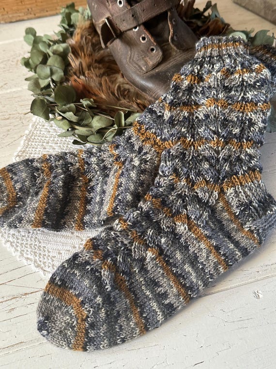 Knitted socks, handmade stockings, wool socks