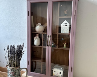 Vitrine Vitrinenschrank Hängevitrine Glasvitrine Möbel Kommode Schrank antik finish