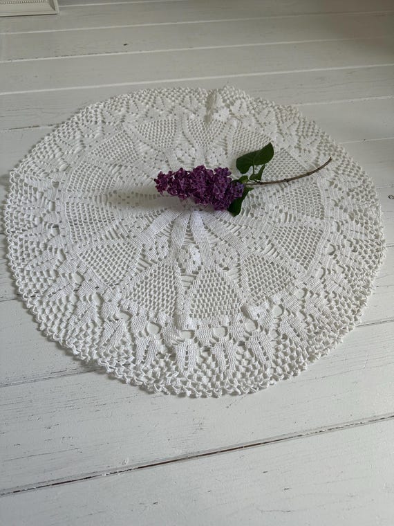 Crochet tablecloth handmade round tablecloth
