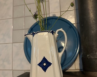 Old antique ceramic jug, Swedish vintage ceramic jug, Gustavsberg
