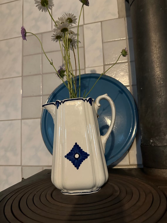 Old antique jug ceramic Swedish vintage ceramic jug Gustavsberg