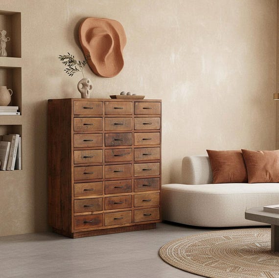 Chest of drawers, industrial style furniture, wooden chest of drawers, black antique finish furniture