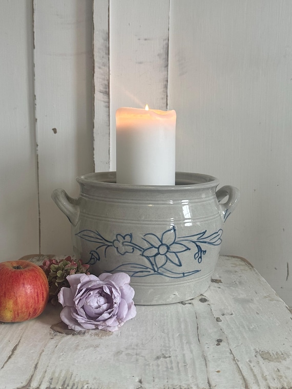 Old antique ceramic pot Swedish ceramic pot