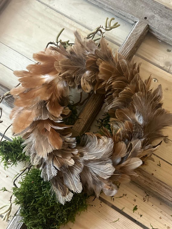 Natural Wreath Decorative Wreath Feather Wreath Decoration Vintage