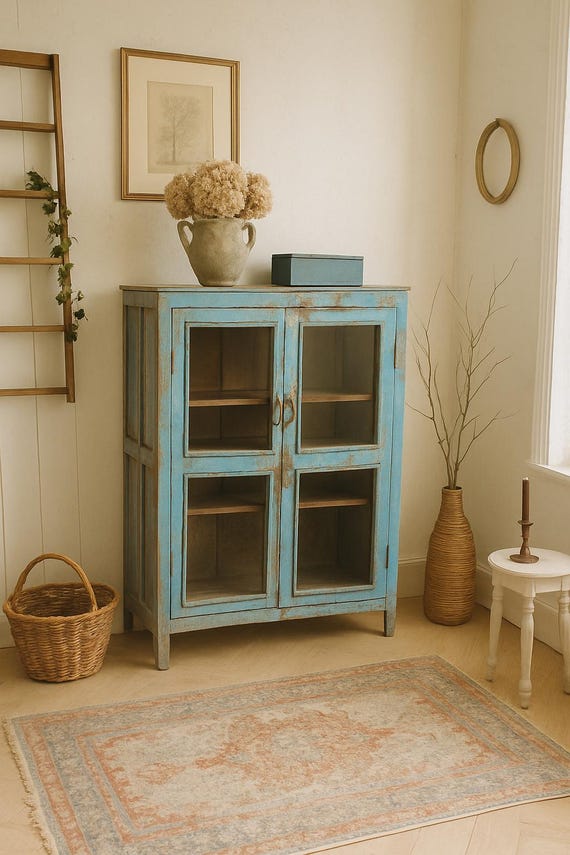 Cabinet display cabinet chest of drawers sideboard display cabinet furniture glass display cabinet shelf cabinet antique finish