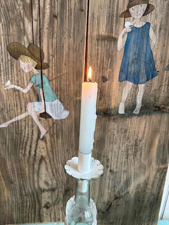 Candlestick candle holder for bottles decorative candles vintage