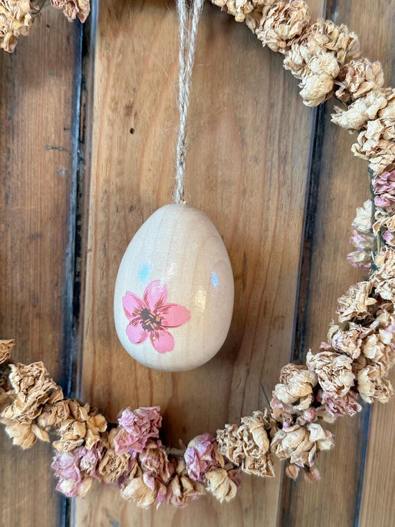 Easter Wooden Easter Egg Pendants Vintage Decoration Easter Eggs