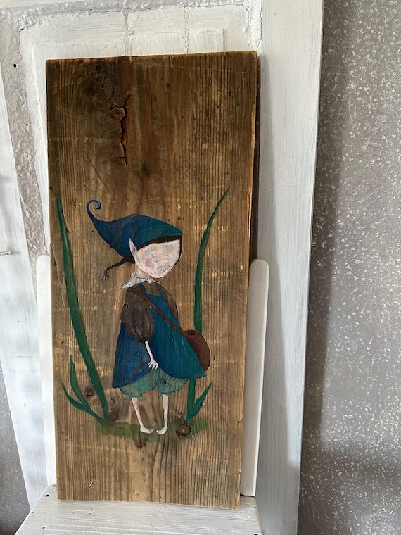 Picture mural hand painting handcraft old wood painting wooden board
