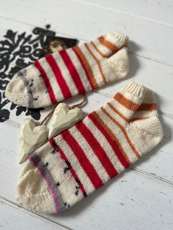 Knitted socks handmade stockings sneaker socks wool socks