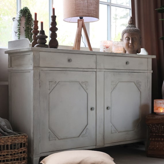 Chest of Drawers Sideboard Antique Finish Furniture Cabinet Vintage Shabby