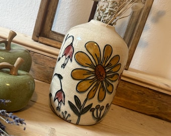 Vase, ceramic vase, flower vase, decorative vintage, Swedish pattern, water jug