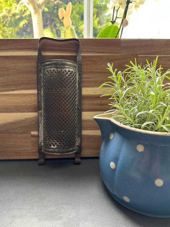 Old antique grater potato grater sieve decoration vintage shabby