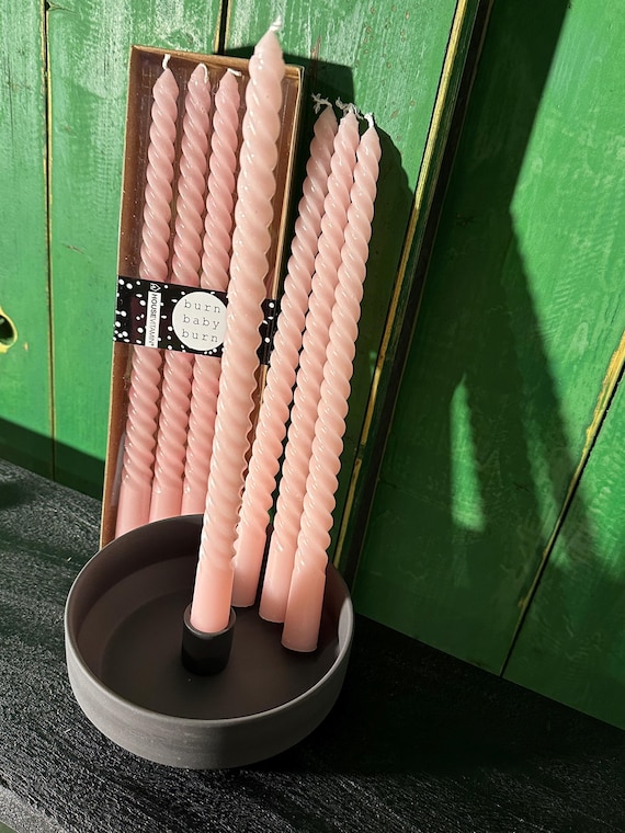 Kerzen Stabkerzen gedreht rosa 4er Pack