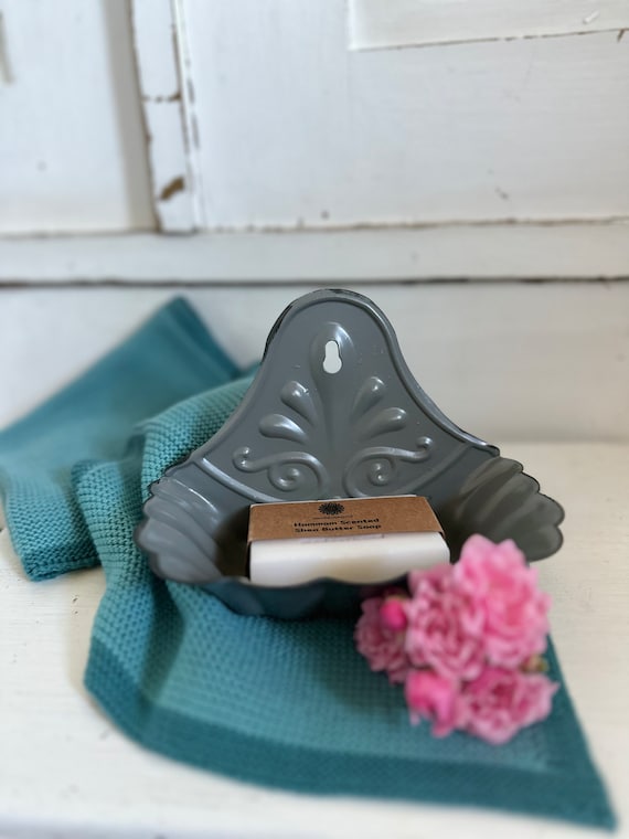Soap dish enamel decorative garden shabby antique finish