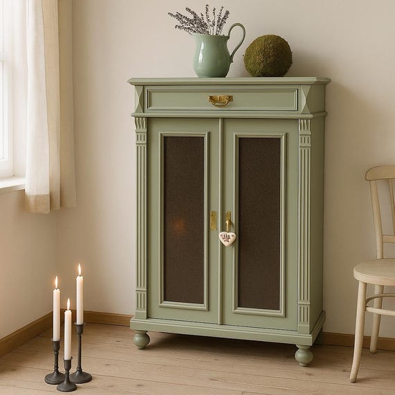 Vertiko Cabinet Display Cabinet Chest of Drawers Old Antique Vintage Refurbished Furniture Glass Display Case