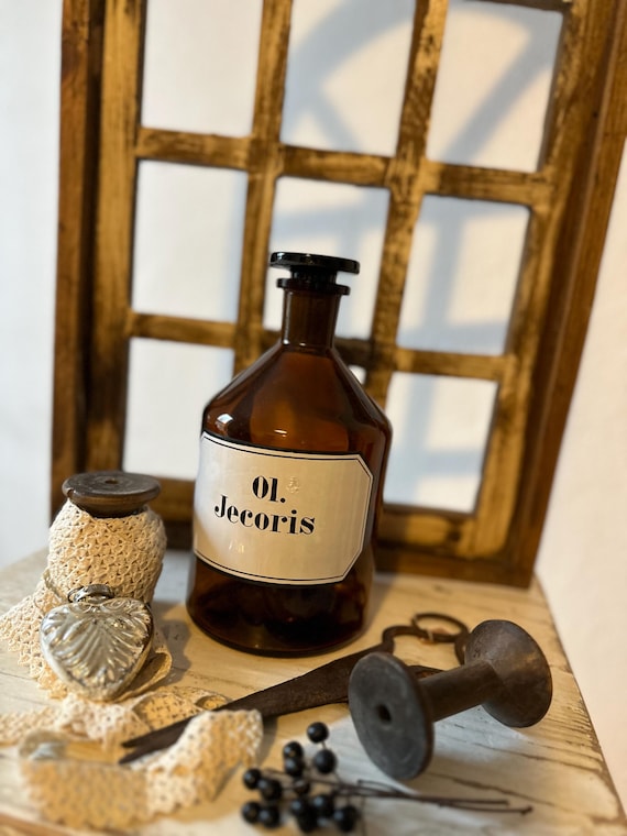 Old antique apothecary bottles, glass bottles, vintage