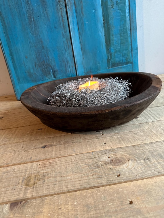 Wooden bowl, old wood, antique finish