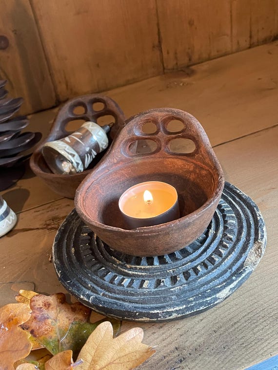Candle holder candlestick tealight holder iron metal vintage