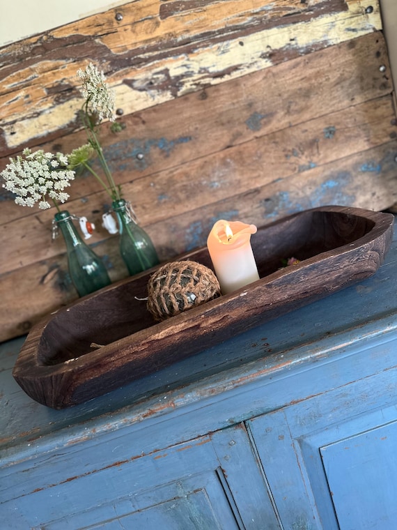 Wooden bowl, old wood, antique finish