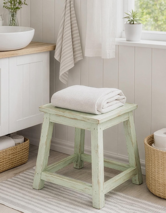 Stool, side table, antique finish, bench, furniture, vintage, shabby