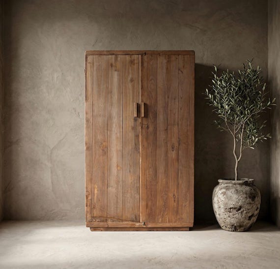 Wardrobe, chest of drawers, industrial style furniture, wooden chest of drawers, antique finish furniture