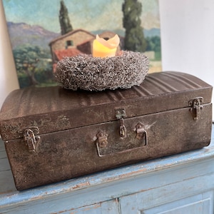 Old antique suitcase metal suitcase vintage storage iron suitcase industrial style