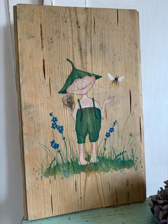Picture mural hand painting handcraft old wood painting wooden board