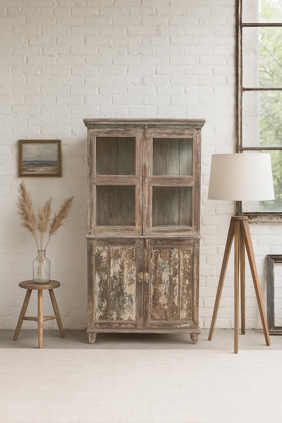 Cabinet display cabinet chest of drawers sideboard display cabinet furniture glass display cabinet shelf cabinet antique finish