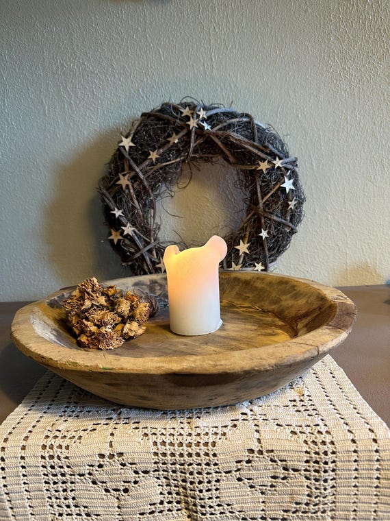 Wooden bowl Holzmulle old wood antique finish