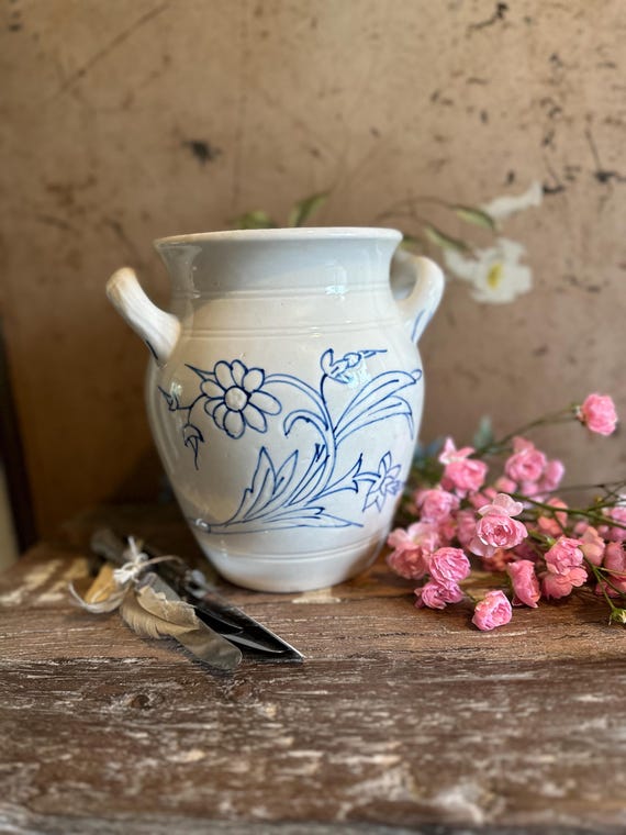 Old antique ceramic pot Swedish ceramic pot