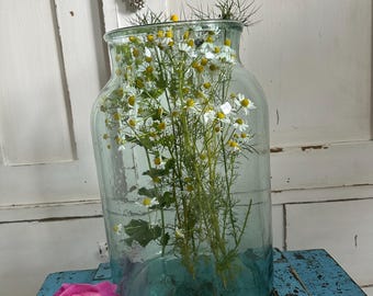 Vase, glass vase, vintage glass, candle holder, old antique glass, old antique blue glass