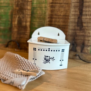 Storage jar enamel enamel jar vintage shabby Swedish Strömshaga