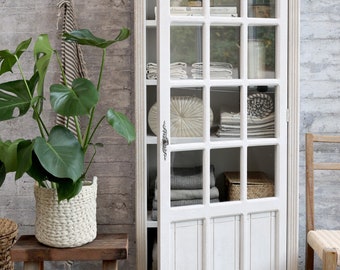 Vitrine Vitrinenschrank Büffetschrank Möbel Kommode Schrank  antik finish Geschirrschrank Vintageholzmöbel