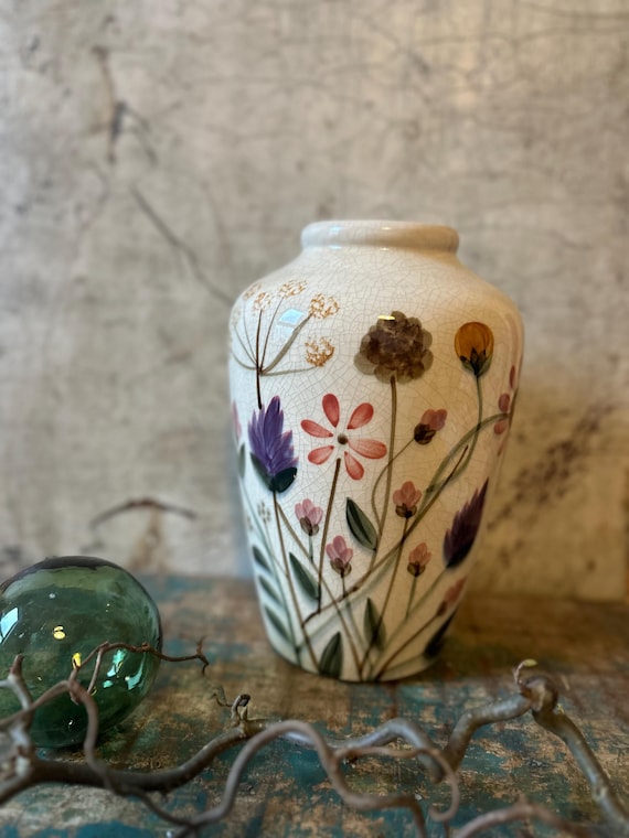 Vase, ceramic vase, flower vase, decorative vintage, Swedish pattern, water jug