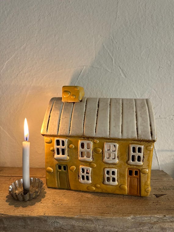 Light House Ceramic House Candle House Vintage